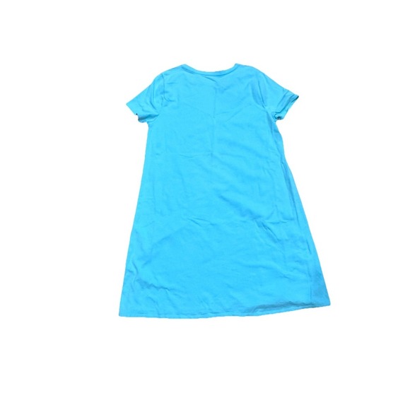 EILEEN FISHER Crew Neck T-Shirt Dress Women's L Aqua Blue Relaxed Fit Coastal - Picture 8 of 8